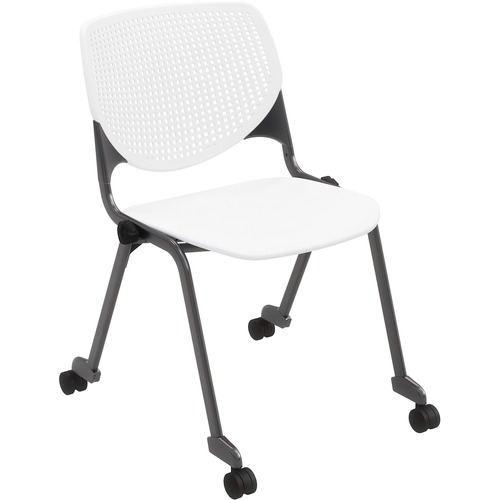KFI Seating Chair, Casters, 20-1/2"x21-1/4"x31-1/2", White