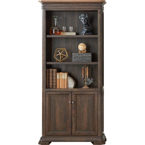Martin Furniture Bookcase, Door, Sonoma, 36"x14"x78", Dark Roast