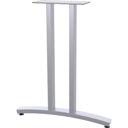 Special-T Base,2 T-Legs,Glides,f/36"-84"Tops,2"x1",Metallic Silver