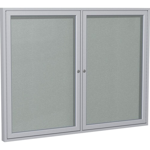 Ghent Bulletin Board,Enclosed,2 Door,In/Out,Vinyl,60"x48",SR