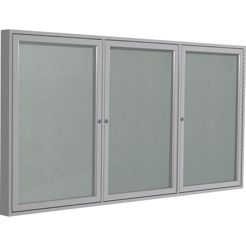 Ghent Bulletin Board,Enclosed,3 Door,In/Out,Vinyl,72"x48",SR