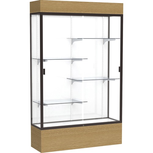 Waddell Display Cases Display Case,Lighted,Vinyl,48"x16"x80",NL Wood/DBZE