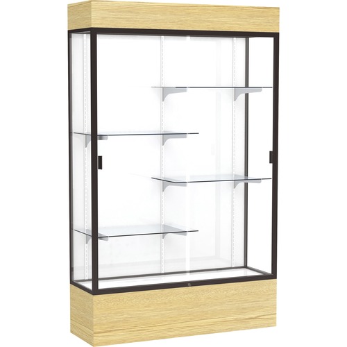 Waddell Display Cases Display Case,Lighted,Vinyl,48"x16"x80",LOK/DBZE