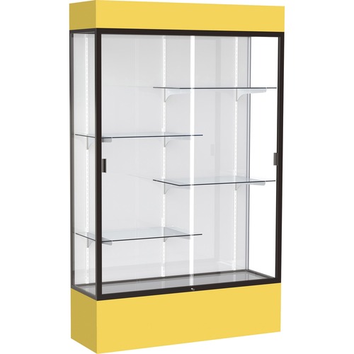 Waddell Display Cases Display Case,Lighted,48"x16"x80",DBZE Frame/Goldenrod