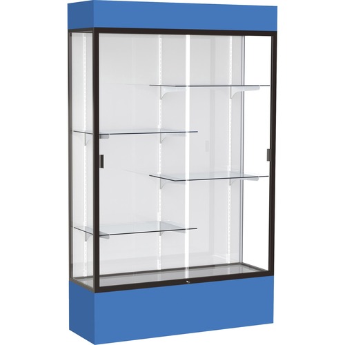 Waddell Display Cases Display Case,Lighted,48"x16"x80",DBZE Frame/RBE