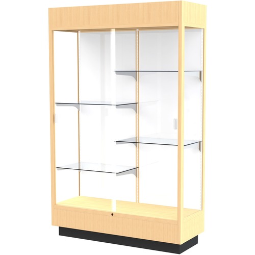 Waddell Display Cases Display Case,Lighted,Hardwood/Glass,48"x18"x70",NMPL