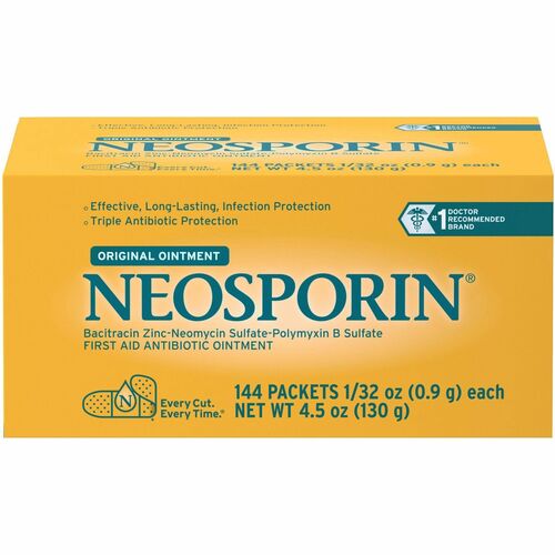 Johnson & Johnson Neosporin Antibiotic Ointment, 144/BX, Yellow