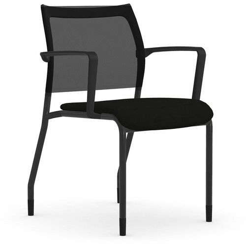 9to5 Seating Guest Chair,w/Arms,22.5"x23.5"x34",BK Mesh/Onyx Fabric