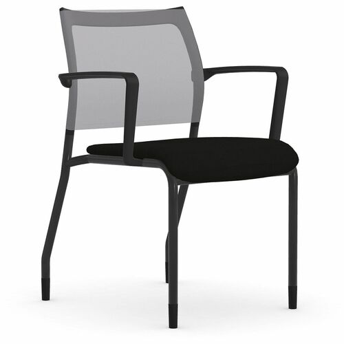 9to5 Seating Guest Chair,w/Arms,22.5"x23.5"x34",Gray Mesh/Onyx Fabric