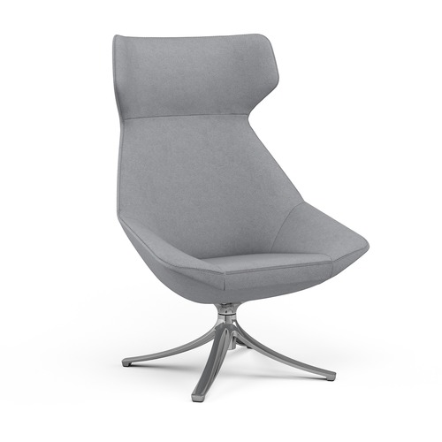 9to5 Seating High-Back Lounge Chair,w/Wings,31"x30"x45.5",Dove/Allum Base