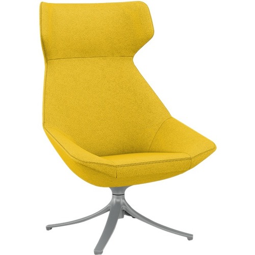 9to5 Seating High-Back Lounge Chair,w/Wings,31"x30"x45.5",Latte/SR Base
