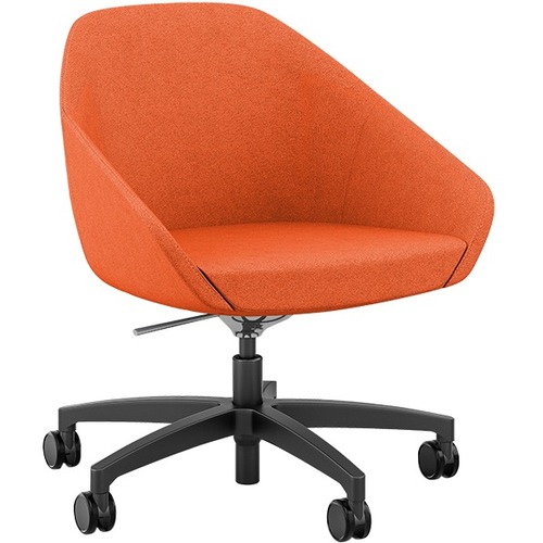 9to5 Seating Side Chair,Rocking,24-1/2"x24"x31-1/2",Latte/Alum Base
