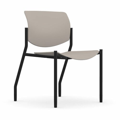 9to5 Seating Stack Chair,Armless,22"x25"x33",Latte Plastic/BK Frame