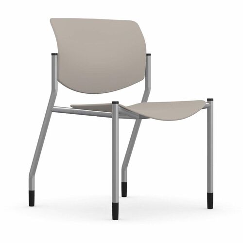 9to5 Seating Stack Chair,Armless,22"x25"x33",Latte Plastic/SR Frame