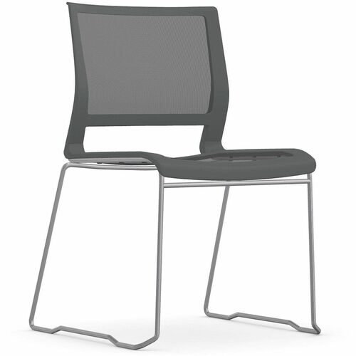 9to5 Seating Stack Chair,Armless,Mesh Back/Seat,21"x21-1/2"x33",Gray