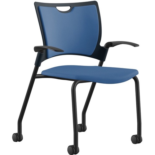 9to5 Seating Stack Chair,w/Arms/Casters,25"x26"x33",Cloud Fabric/SR Frame