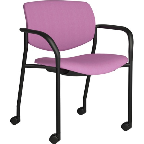 9to5 Seating Stack Chair,w/Arms/Cstrs,25-1/2"x25"x33",LattePlastic/SRFrm