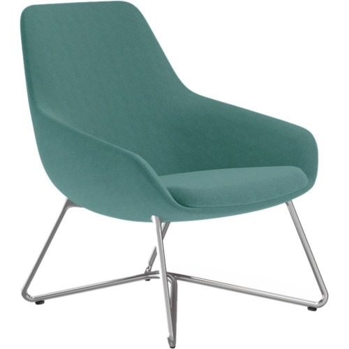 9to5 Seating Lounge Chair, w/Arms, 27"x29"x33", Cloud Fabric/BK W-Base
