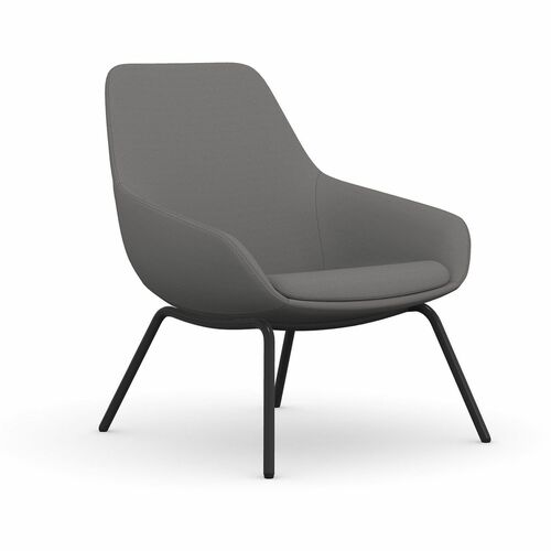 9to5 Seating Lounge Chair,w/Arms,4-Leg,27"x29"x33",CloudFabric/BK Legs