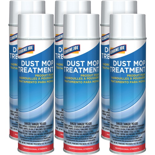 Claire Dust Up Dust Mop Treatment - 14 fl oz (0.4 quart) - Pleasant Lemon ScentCan - 12 / Carton - Pale Yellow