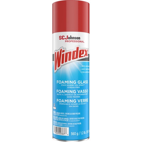 S.C. JOHNSON & SON, INC Glass Cleaner,w/Ammonia-D,Foaming,Pro,Aerosol,19.7oz,WE