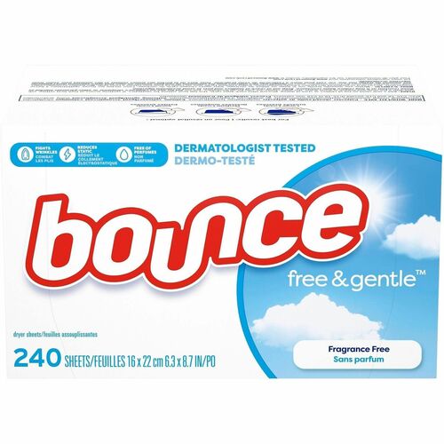 Procter & Gamble Commercial Dryer Sheets,Dye-free,Scent-free,6-2/5"x9",240/BX,White