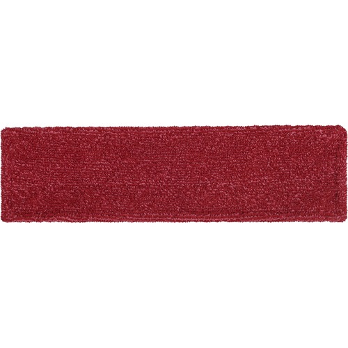 Rubbermaid Commercial Products Pad,f/Adaptable Flat Mop,Microfiber,18"W,12/CT,Red