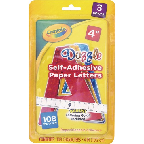 Pacon Letters,Self-adhesive,4"H,108/PK,AST