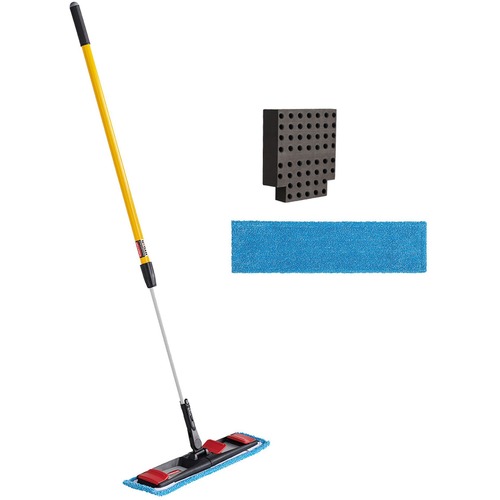 Rubbermaid Commercial Products Mop Kit,w/Flat Mop/Wringer Insert/Handle/2 Pads, Multi