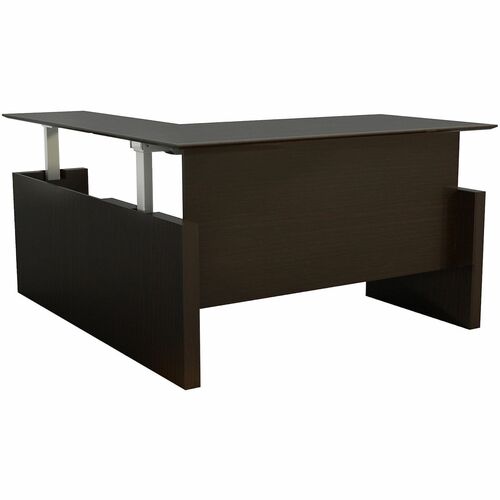 Safco Front Desk,w/Return,Hght-Adj,72"x84"x29-1/2"-49-1/4",Mocha