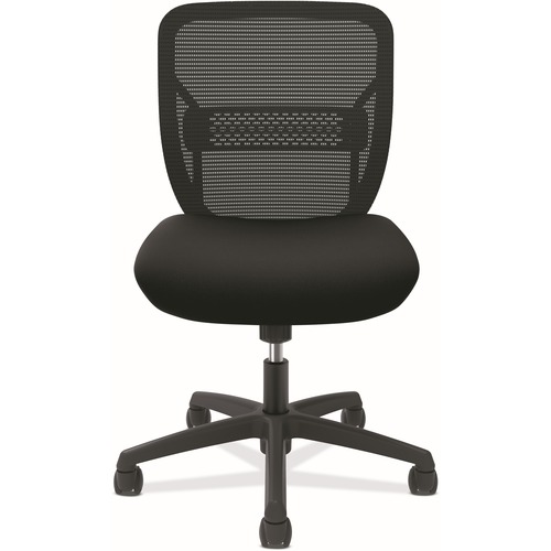 The HON Company Task Chair, Mesh Back, No Arms, 25-3/4"x25-1/4"x38-1/4", BK