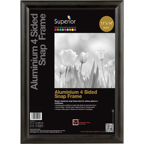 SECO Frame,Snap,Aluminum,1" Profile,11"x14",Black