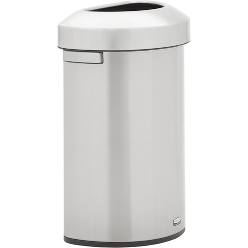 Rubbermaid Commercial Products Trash Can,Half-Rnd,Stainless Steel,16 Gal,12.4x18.2x29.5",SR