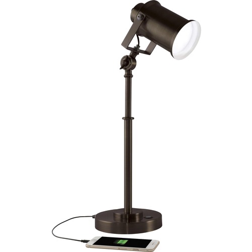 OttLite Technologies, Inc. Lamp,USB Charging,LED,485 Lumens,6"Dia Base,9"-22"H,Bronze