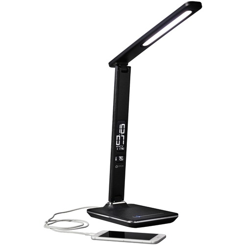 OttLite Technologies, Inc. Lamp,w/LCD/USB Charging,LED,5.5"x7.25"x7.5"-14-3/4",Black