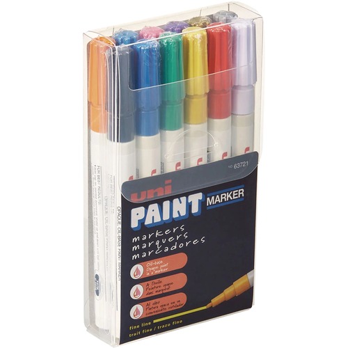 uni-ball Corporation Paint Marker,Oil Base,Fine Point,12/PK, White