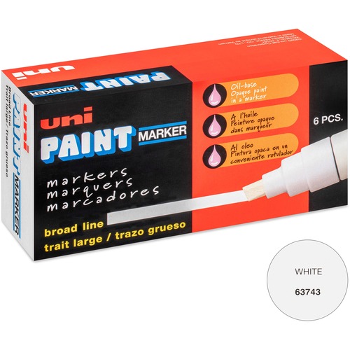 Marker, Broad Point, White 6/BX view 2