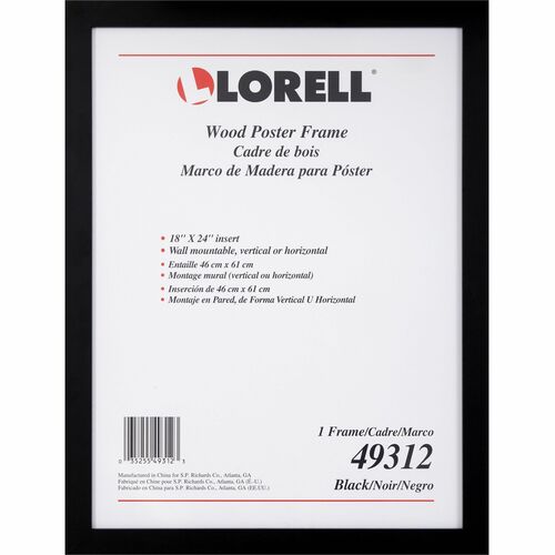 Lorell Frame,Wood,Horizontal/Vertical,Rectangle,18"x24",Black