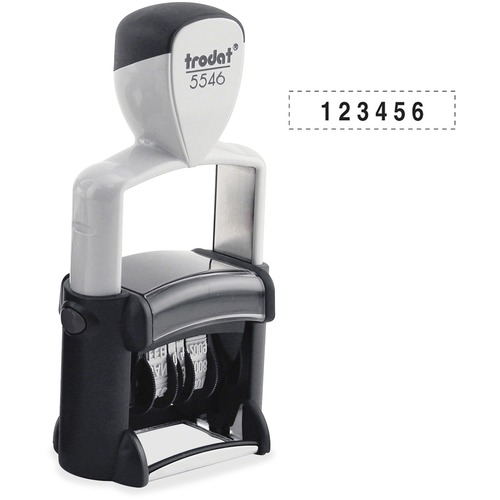 Trodat USA Number Stamp, Self-Inking, 4mm, 1-5/8"x3/8", Black Ink