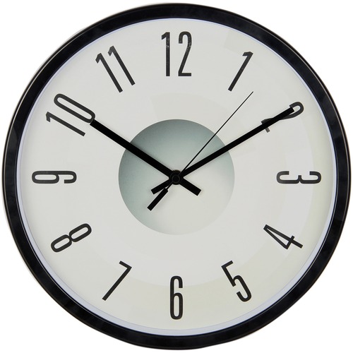 Victory Light USA LLC Clock,Wall,Plastic,11-3/4"Dia,1-3/4"D,Black/Gray