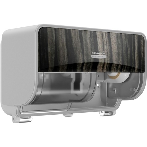 Kimberly-Clark Professional Dispenser,w/Faceplate,f/2 Coreless Rolls,Horz,EY Woodgrain