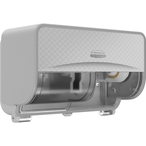 Kimberly-Clark Professional Dispenser,w/Faceplate,f/2 Coreless Rolls,Horz,Silver Mosaic