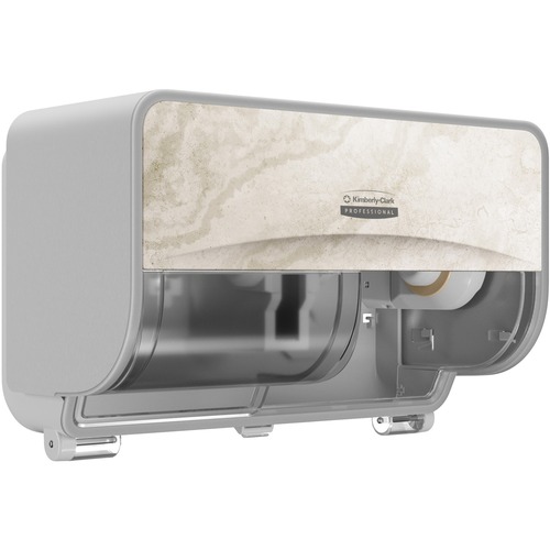 Kimberly-Clark Professional Dispenser,w/Faceplate,f/2 Coreless Rolls,Horz,Warm Marble