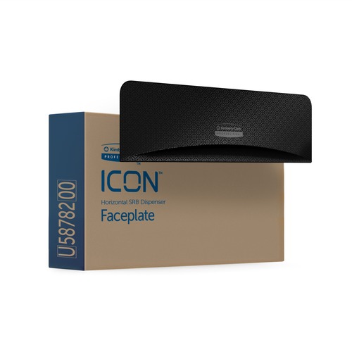 Kimberly-Clark Professional Faceplate,f/2-RollTissueHorzDisp,12"x1.5"x3.56",BK Mosaic