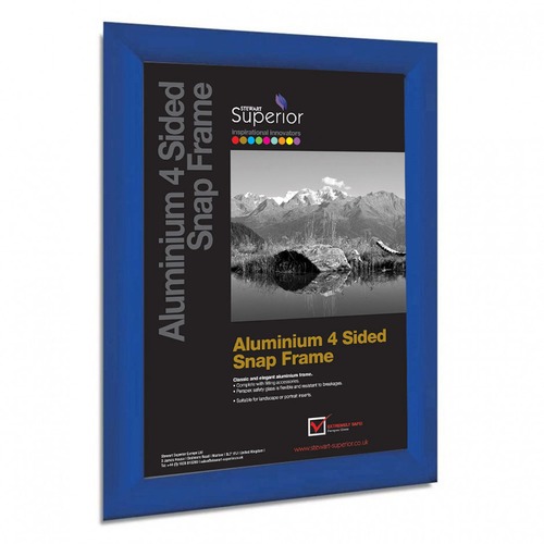 SECO Frame,Mitred,Snap,Aluminum,1" Profile,24"x36",Blue