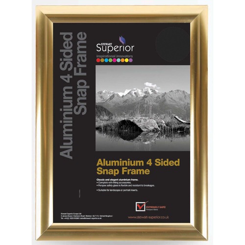 SECO Frame,Mitred,Snap,Aluminum,1" Profile,8-1/2"x11",Gold