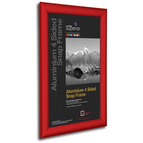 SECO Frame,Mitred,Snap,Aluminum,1" Profile,8-1/2"x11",Red