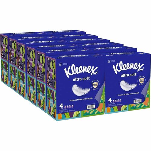 Kimberly-Clark Professional Tissues, Ultra Soft, Kleenex,60 Sht/BX, 4BX/PK, 12PK/CT,WE