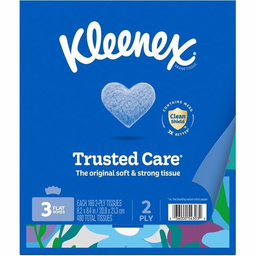 Kimberly-Clark Professional Facial Tissues,2-ply,8-1/5"x8-2/5",160/Box,3/PK,WE