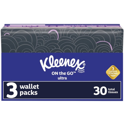 Kimberly-Clark Professional Facial Tissues,w/Wallet,Kleenex,10-Count,8.4"x8.4",3Packs,WE